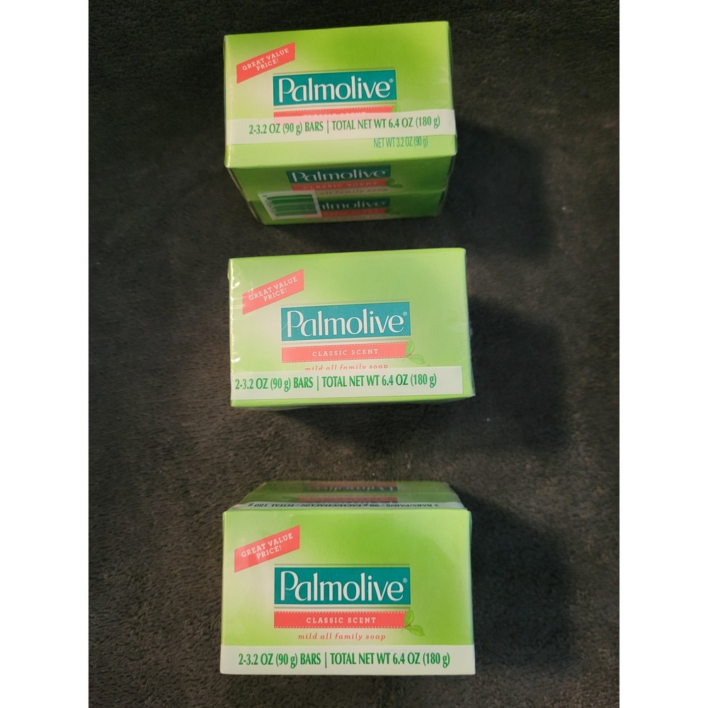 Palmolive Classic Scent Mild All Family Soap 3.2oz 6 Bars Total 3 Packs of 2 NIB